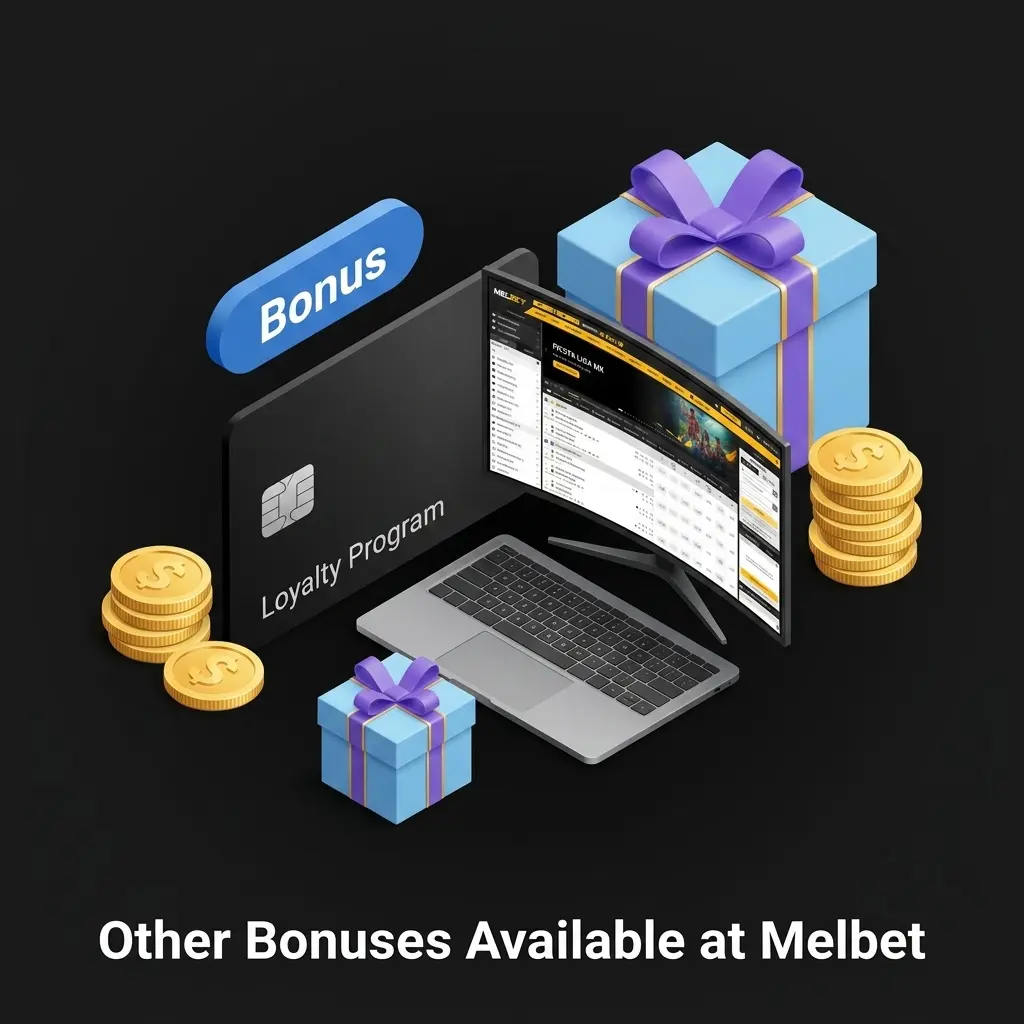 Melbet promotions including accumulator boost, free bets, cashback, casino bonuses, and VIP loyalty rewards