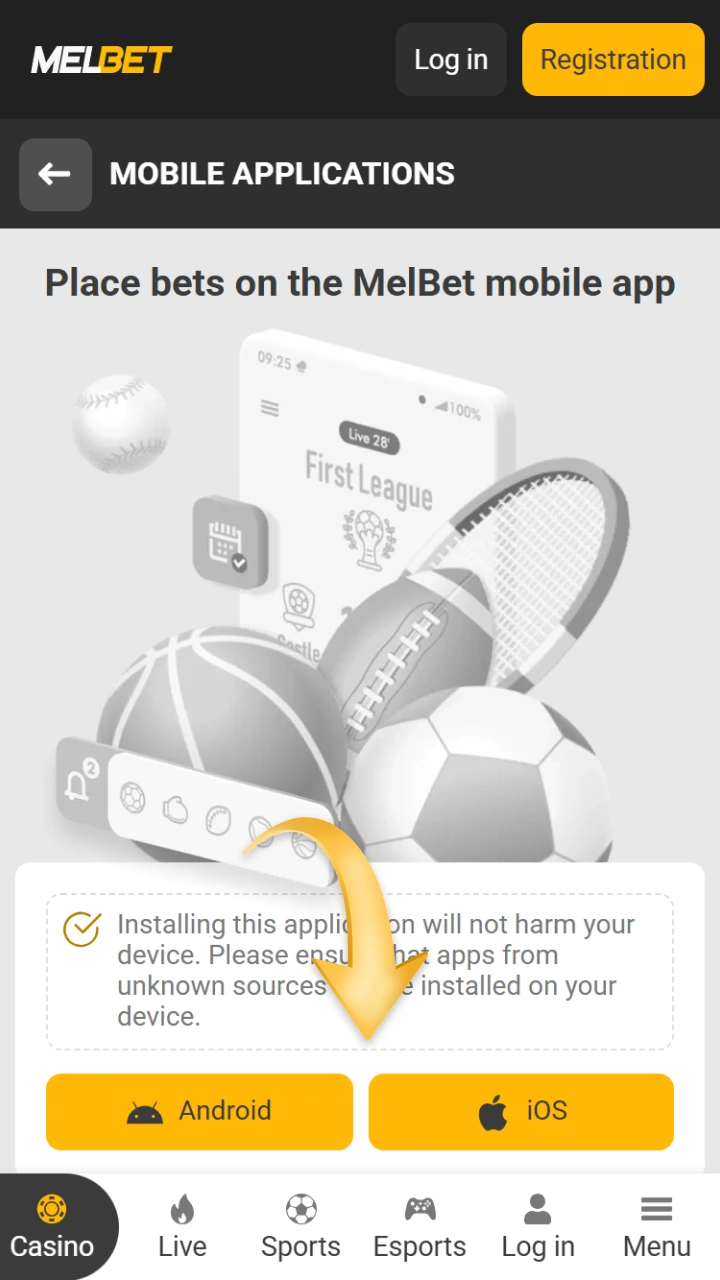 Melbet offers a convenient mobile app installation for Android and iOS devices.